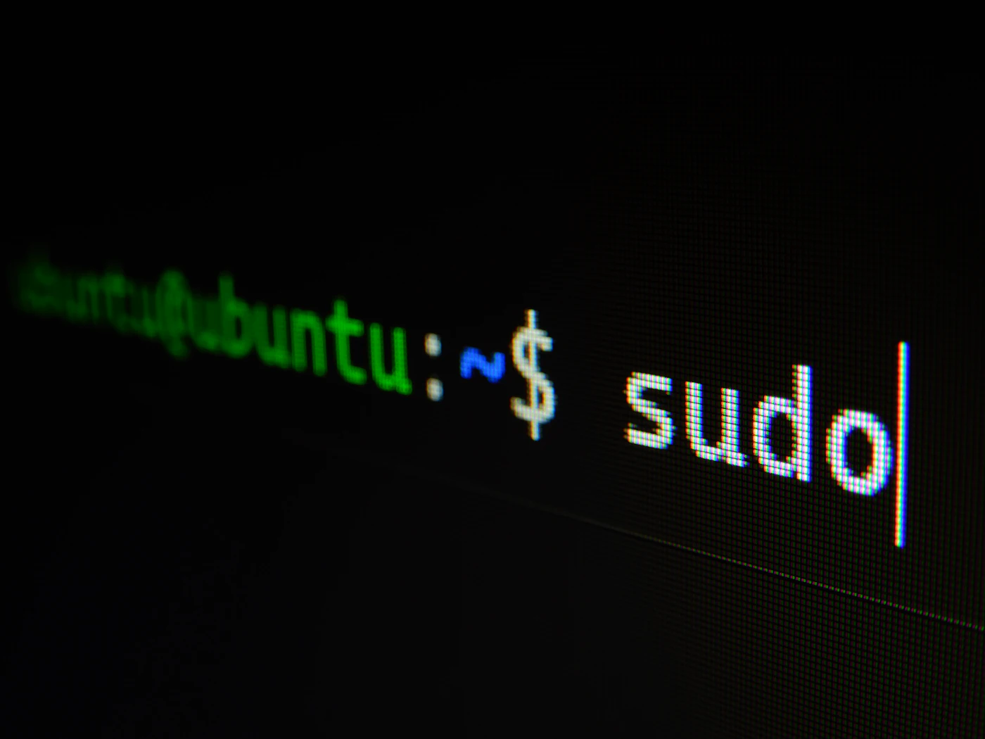 Command line showing the sudo command